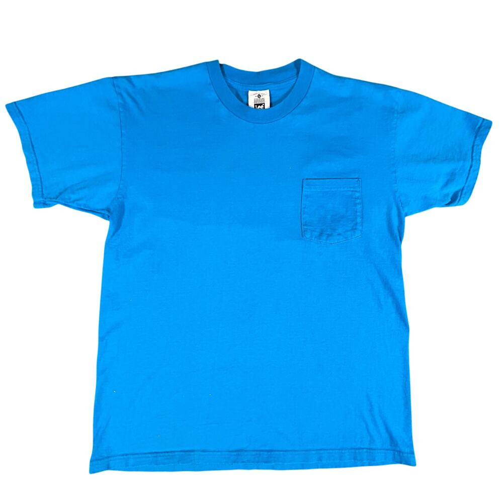 Lee Heavy‎ Pocket T Shirt Men's L Blue 100% Heavy Weight Cotton Made in USA VTG